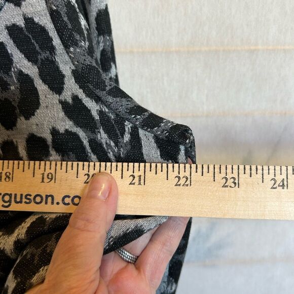 Chico's Black Gray Animal Leopard Print Full Zip Blazer Jacket Sz 2 NWT - Picture 6 of 8